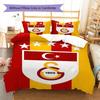 Black Gold Starry Stadium Football Print Duvet Cover Set, 3Pcs Bedding Set with 2 Pillowcases for Bedroom Decor