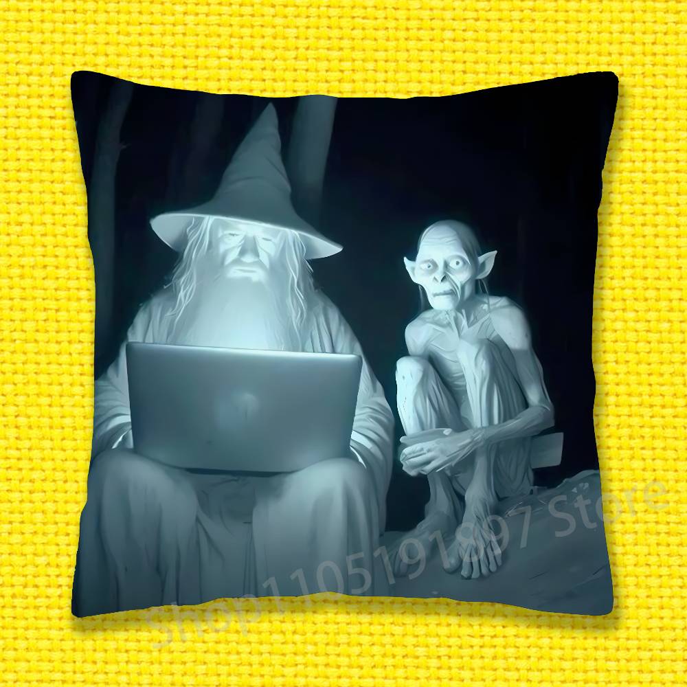 L-Lord of the R-Rings Gollum Throw Pillow Case For 55x55cm 30x30cm 50x50cm 45x45cm 40x40cm Square Chair Pillowcase Case