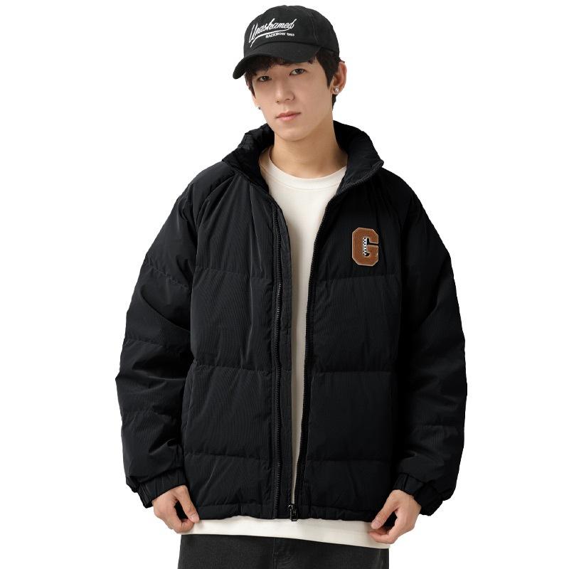 Зимняя новая мужская куртка корейского стиля с утолщенным теплым воротником-стойкой 90% — фото 5