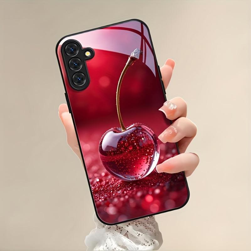 Samsung S26ULTRA Phone Case A90 Cherry S24 Tempered Glass A16 Black S25 Protective Case A07