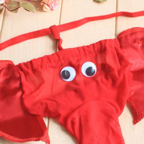 Men Elephant Thong Breathable Funny Bulge Pouch Elastic Moisture Wicking Pornographic Soft Long Elephant Nose Men G String for Inside Wear