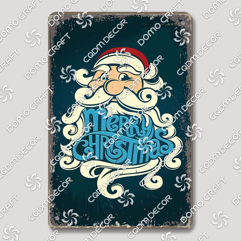 Merry Christmas Hot Cocoa Chocolate Poster Tin Signs Retro Elk Santa Claus Cookies Metal Plate Cafe Kitchen Home Decor Gift