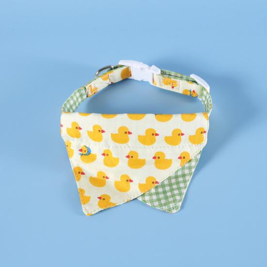 Dog Bandana Bib Cute Yellow Duck Design Dog Saliva Towel Adjustable Pet Collar Scarf for Small Medium Large Dogs Cats