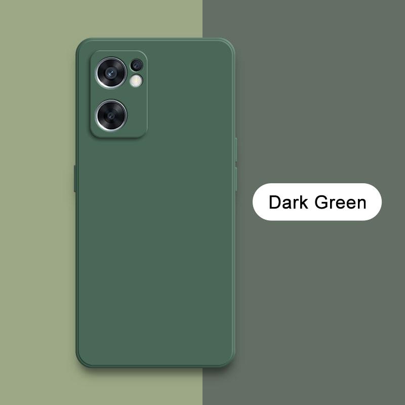 

Квадратный жидкий силиконовый чехол для OPPO Reno7 Reno 7 Pro SE Z Lite 5G Camera Защитный 360 противоударный мягкий чехол для телефона Reno7Pro 7Z Reno7 Pro 5G темно-зеленого