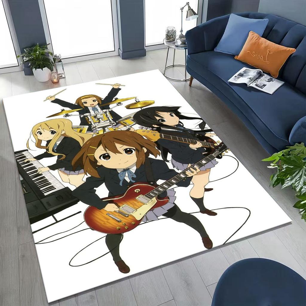 Anime K-ON Kawaii Girl Hirasawa Yui Music Cartoon Rug for Bedroom Living Room Sofa Home Doormat Decor,Kids Non-slip Floor Mat