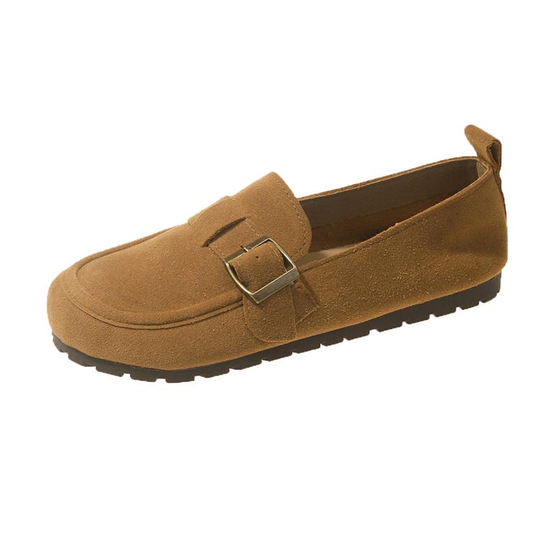 Fashion Aphixta Khaki Classic Flats Shoes Women Cotton Fabric Buckle Loafers Shoes Slip On Woman Flat With Student Footwear