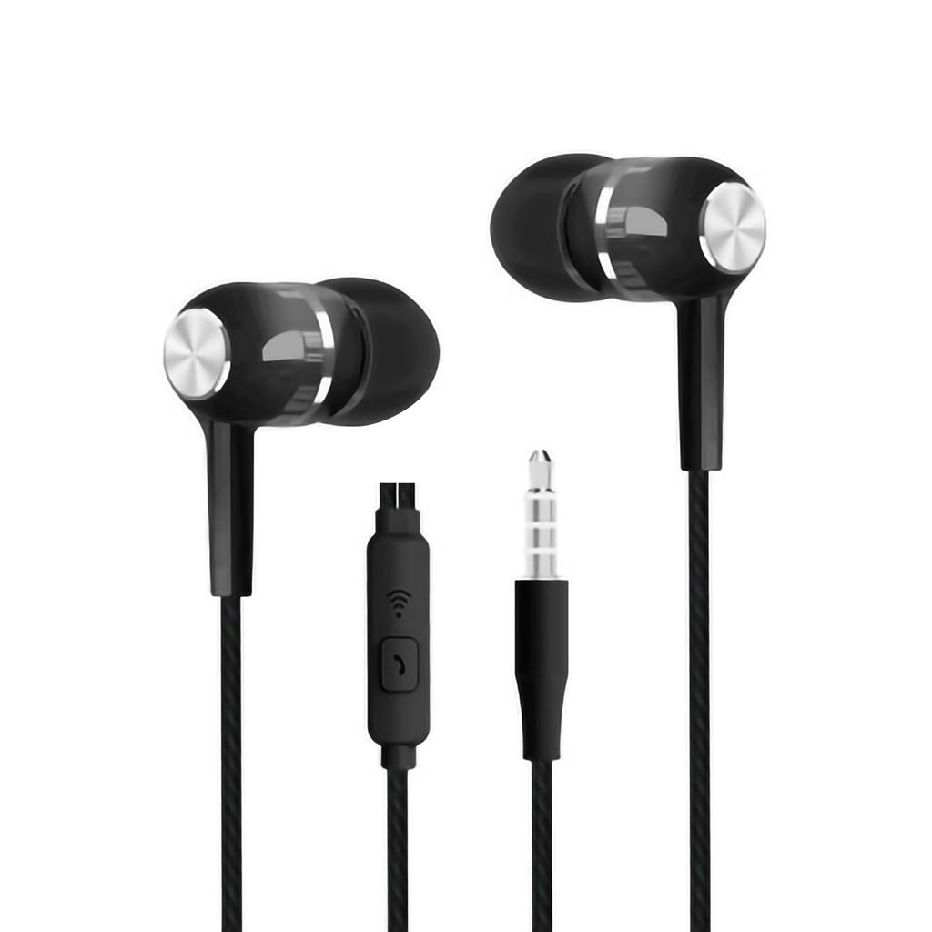 Wired Sport Earphone Stereo Earbuds with Microphone Good Bass for Laptop PC Mobile Phone