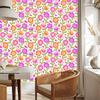 Wallpaper Colorful Flowers White and Powder Pink for Living Room and Bedroom 50x1000