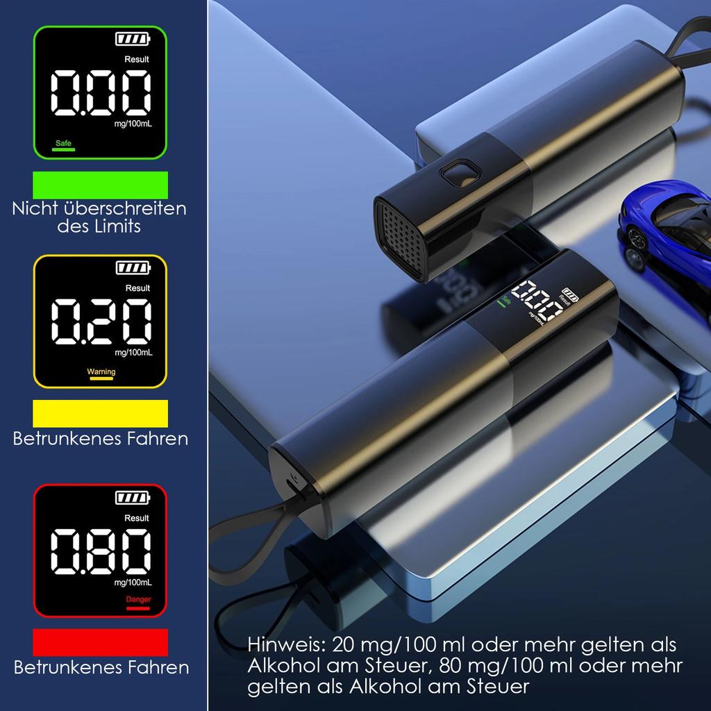 Portable High Precision Alcohol Tester Breathalyzer Smart Self-test Drinking Detection Device Emergency Rescue Kit