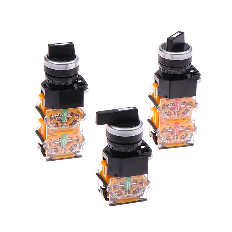 

22Mm La38-11X2/20X3/40X3 Self-Locking Knob Switch 10A 400V Power Switch On/Off Momentary Latching Rotary Button Switch as the picture
