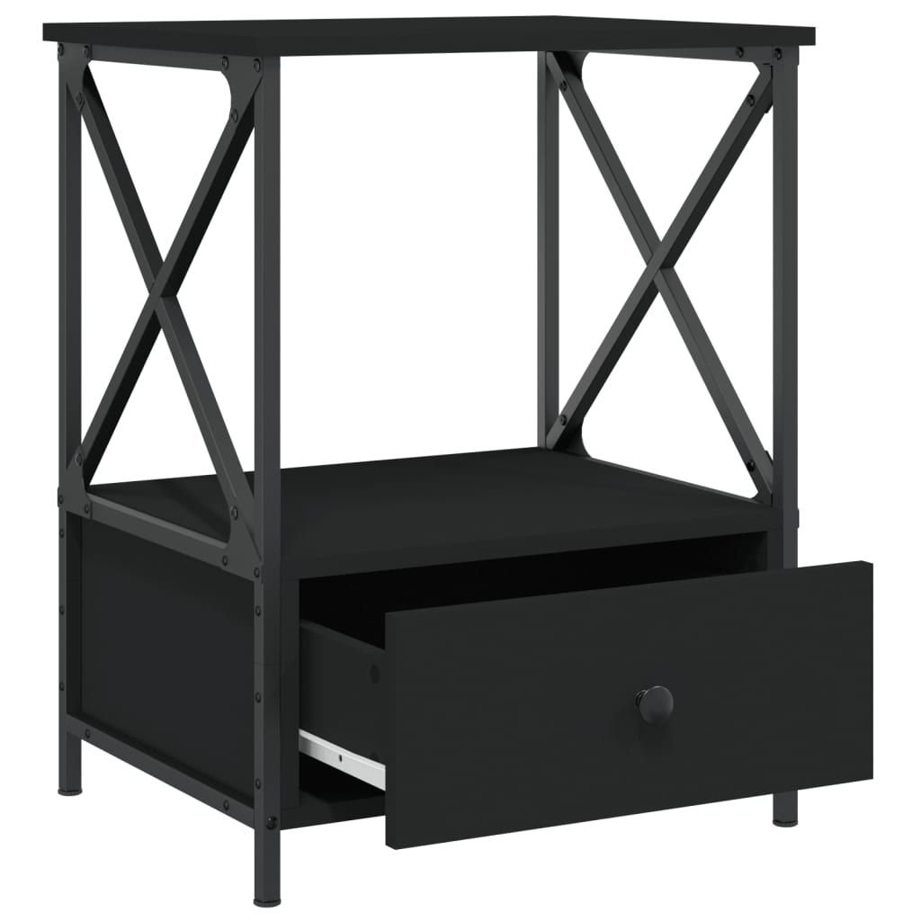 Nightstands 2 pcs Black 50 x 41 x 65 cm Engineered Wood