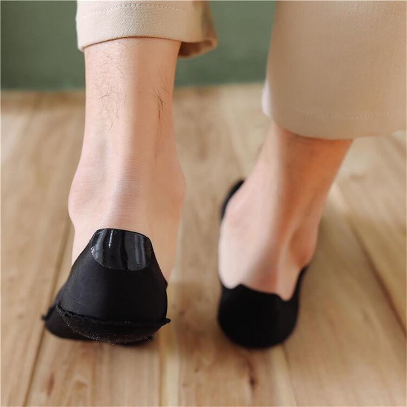 6 Pcs=3 Pairs Ultra-thin Men's Summer Ice Silk Boat Socks Male Shallow Mouth Silicone Invisible Socks Cotton Bottom
