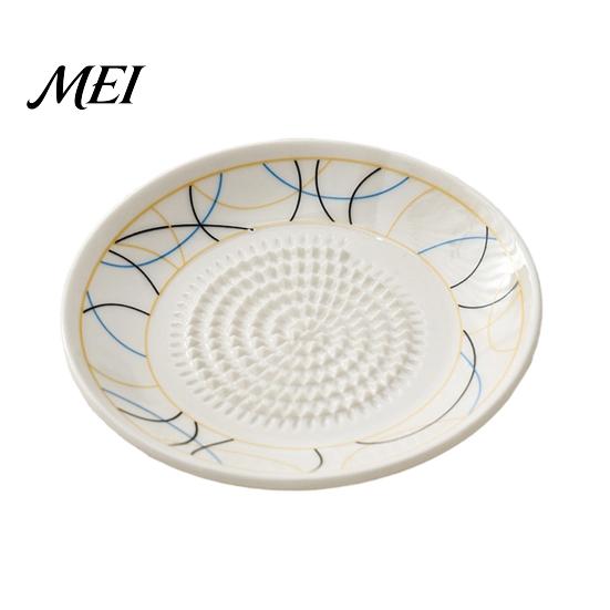 Ceramic Garlic Grater Grinder, Multi-Functional Grating Plate, Manual Ginger Serving Dish Zester Bowl, All-in-One Prep Mixing Dish, Kitchen Tool And