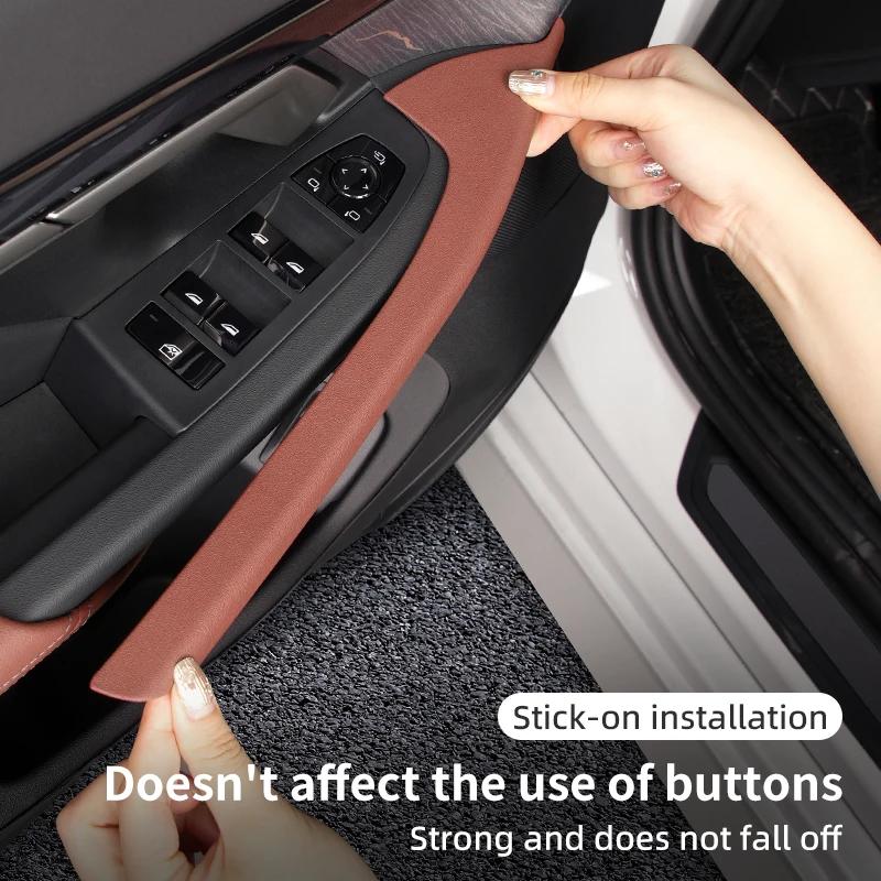 2025 Hot Car Interior Door Handle Protect Cover ABS Inner Door Pull Trim Decora Stickers For BMW 5 Series G60 2024 Auto Styling