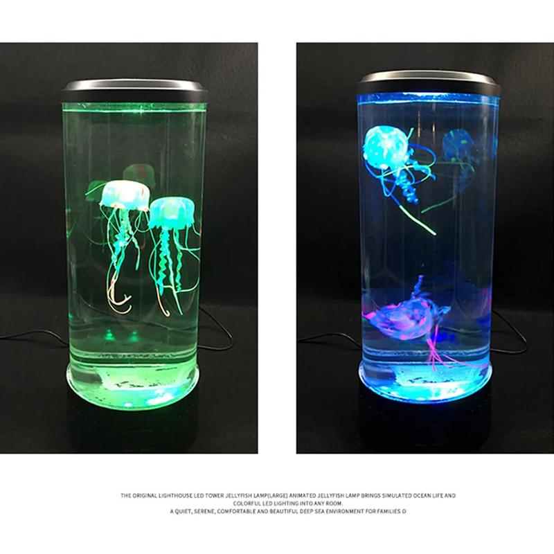 LED Jellyfish Aquarium Night Light, 7-Color Changing, Mood Lamp for Home Office Sleep Relax, Gifts