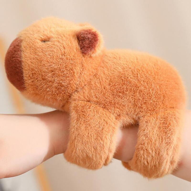 

New Capybara Animal Slap Snap Wrap Wristband Bracelet Plush Stuffed Animal Kawaii Capybara Hand Ring Wristband Kid Toys Length 18cm