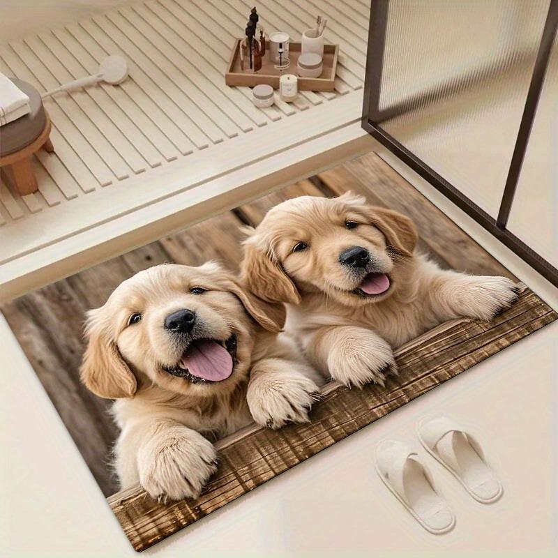 Golden Retriever Puppy, Non-slip Machine Washable Indoor and Outdoor Doormat, Home Decoration