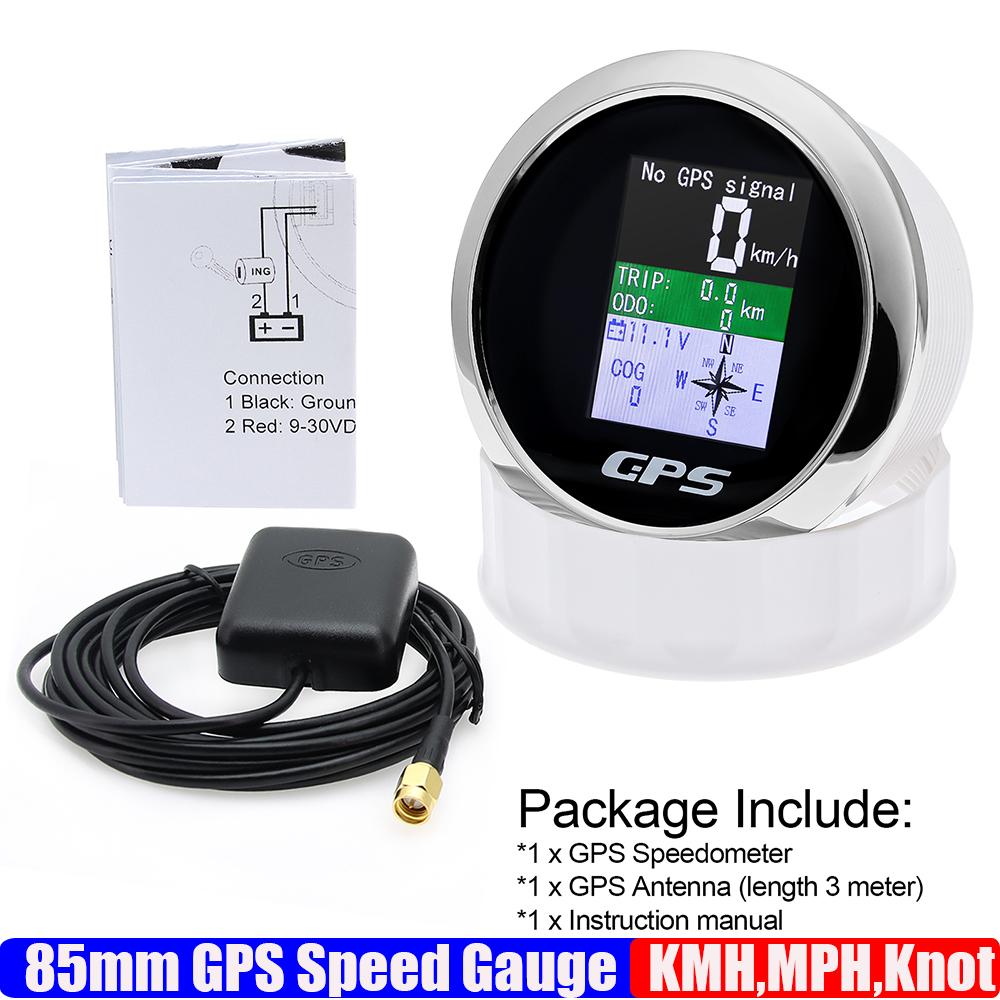ZMFJH Digital 0-600KMH,MPH,Knots 85mm GPS Speedometer Gauge TFT Screen COG TRIP Odometer Voltage Compass Waterproof for Boat Car
