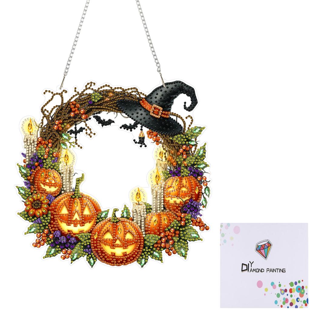 2D/Flat Acrylic DIY Hanging Diamond Art Kits Diamond Painting Set Rhinestone Diamond Art Window Pendants Wall Door Decoration