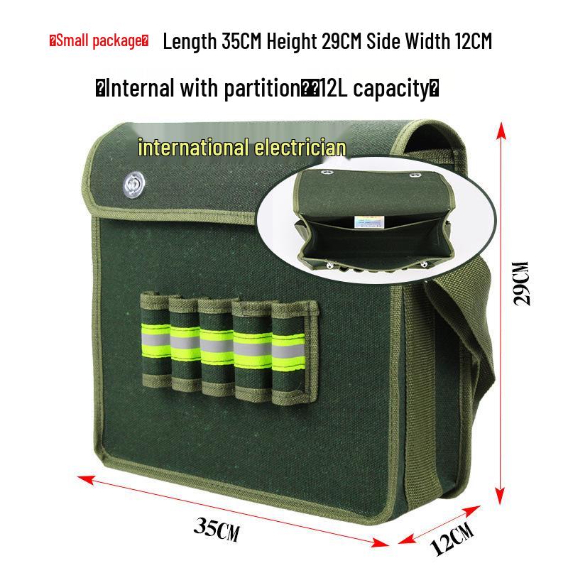 Thickened Canvas Electrician Tool Bag - Multifunctional, Durable Pouch for Construction & Repair, Available In Large and Medium Sizes