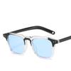 Fashion Square Sunglasses Men Personalized Transparent Color Polygonal Uv Resistant Sunnies Women with Minimal Line Sun Glasses