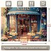 Fondo de Tapiz de Cafetería Parisina, Fondo Vintage de Cafetería para Sesión de Fotos