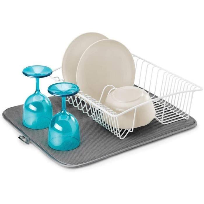 Tapis d'égouttage - Metaltex - 45 x 40 cm - Microfibre - Gris - Absorption rapide