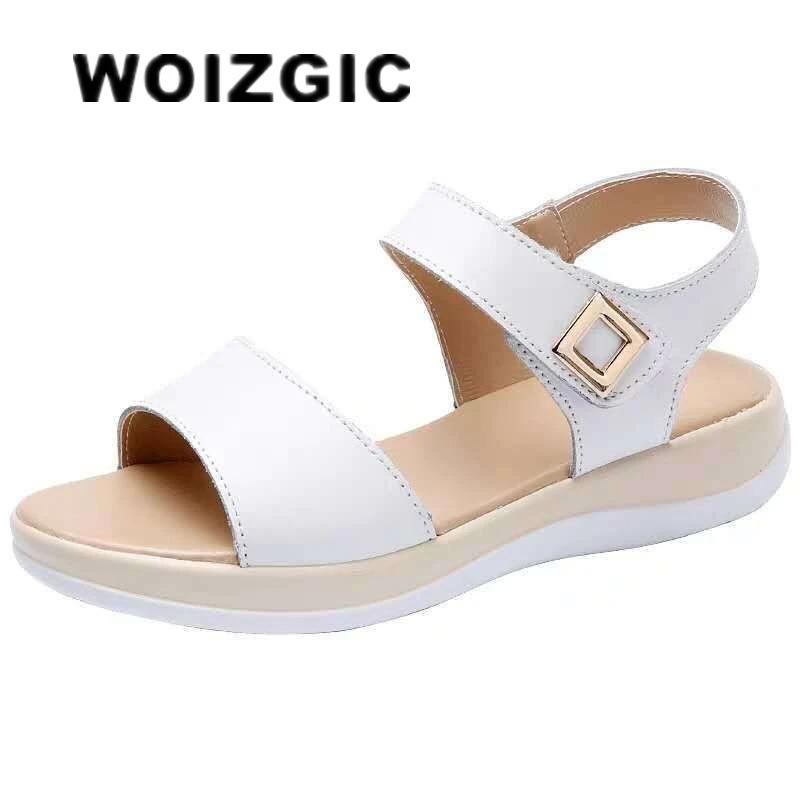 

Women s Female Ladies Genuine Leather Platform Sandals Shoes Summer Cool Beach Non Slip On 35 білий