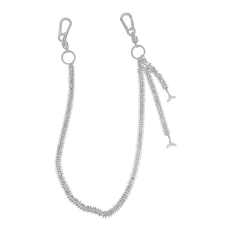 Retro Punk Style Waist Chain Fishbone Design Body Jewelry 78cm Length Metal Texture Suitable for Daily Wear and Concerts 1