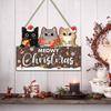 2D Flat Christmas 3 Kitten Hanging Board Wooden Cat Hanging Ornament  Living Room