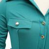 Women Fall Spring Jumpsuit Lapel Half Single-breasted Solid Color Long Sleeve Slim