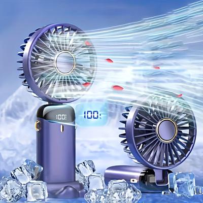 Mini USB Rechargeable Fan With Multiple Speed Options, Portable LED Display Fan, Handheld Cooling Device, Ideal For Home & Travel Use
