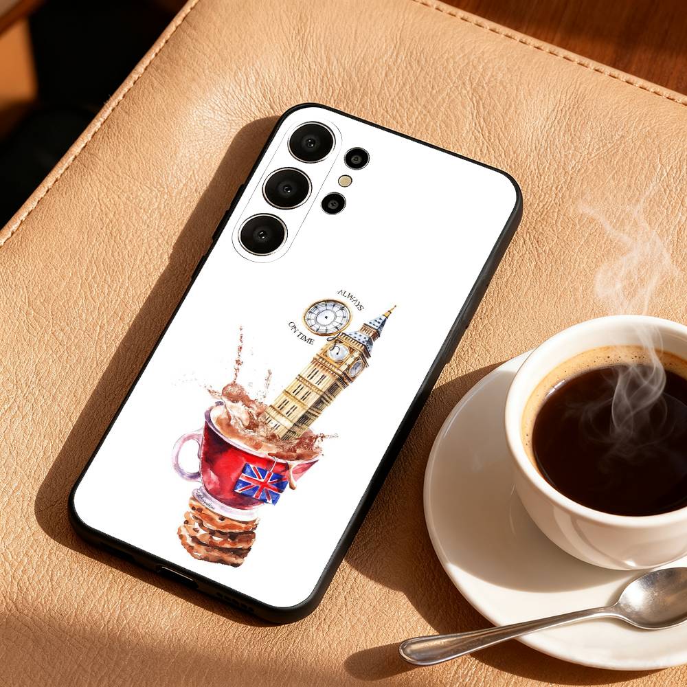 London Whispers Phone Case For Samsung S26,S25,S24,S21,S22,S23,S30,Ultra,S20,FE,Lite,10,9,Black Cover