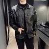 Kožená bunda pro muže podzimní a zimní nová pánská kožená bunda pánská bunda korejského stylu ležérní jednoduchá pánská kožená bunda