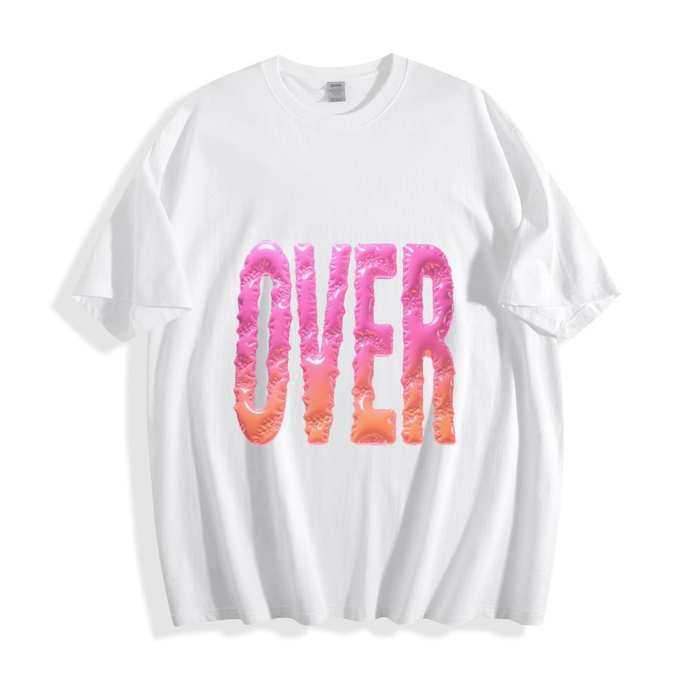 3D Textured Gradient ''OVER'' Graphic T-Shirt