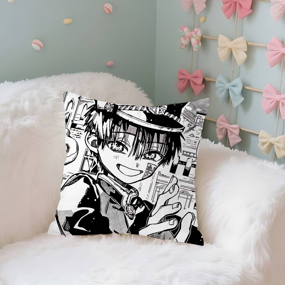Cute H-Hanako-Kuns Kawaii Case Plush Fabric Soft Pillowcase Double Sided Print Cushion Cover Household Gifts