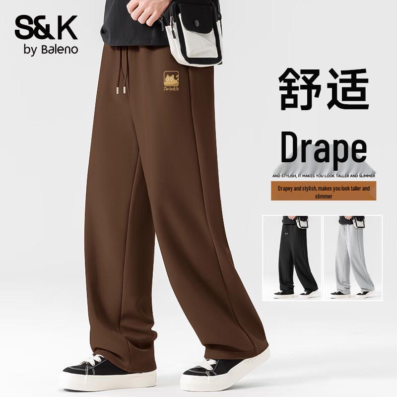 Baleno S&K Men's Relaxed Fit Straight Leg Cartoon Print Casual Pants