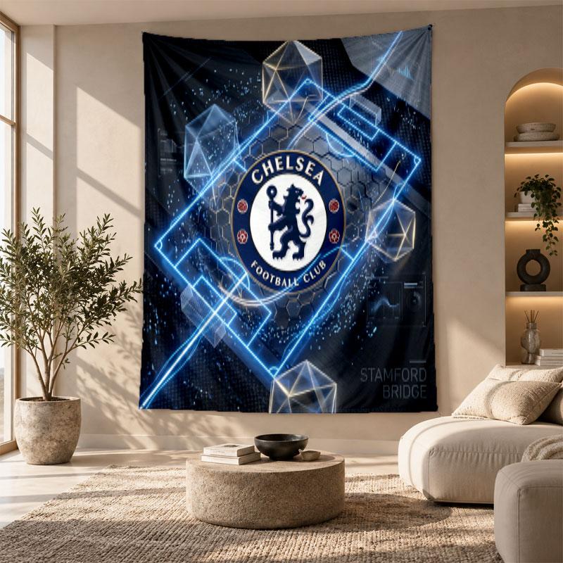 Decorative Tapestry,Chelsea FC Printed Wall Art, Lightweight Wall Hanging For Bedroom Background