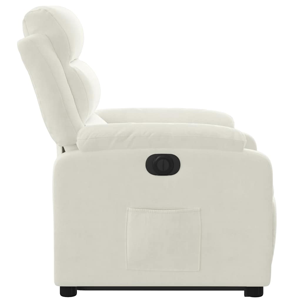Electric Recliner Chair with Rising Function Cream Velvet
