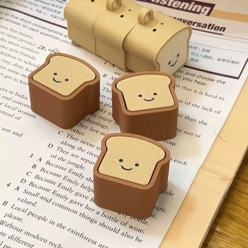 Finger Press Toast Keyboard Clicker Sensory Toy Finger Clicker Toy Bread Fidget Keychain ADHD ASMR