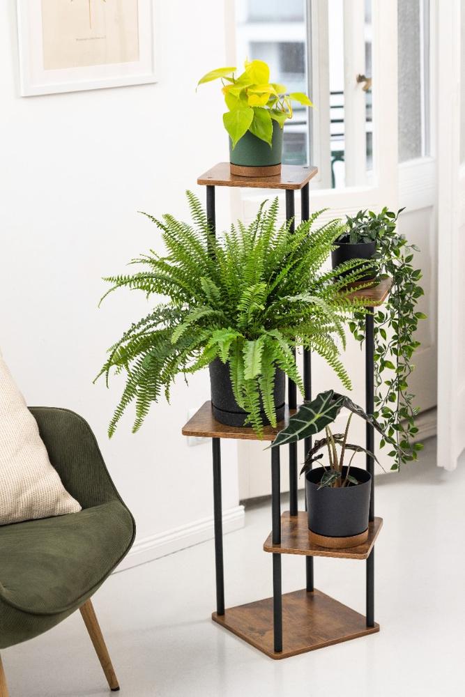 PALACE metal standing flower stand - black stand for 5 flowerpots