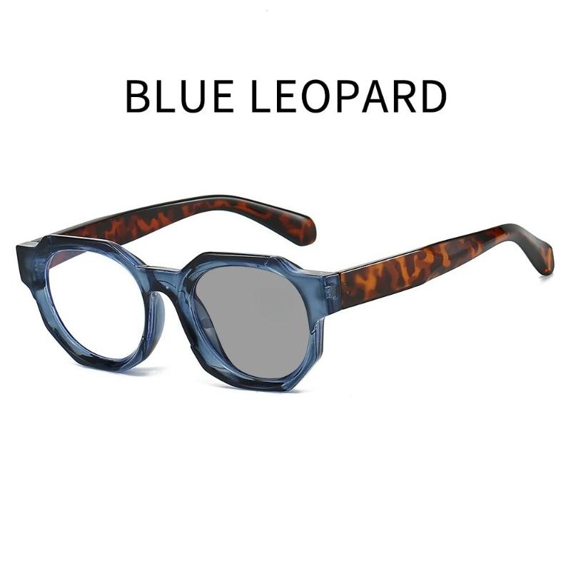 Luxury Design Photochromic Reading Glasses Fashion Polygon High Quality HD AntiBlue Light Color Cahnging Presbyopia  Eyeglasses