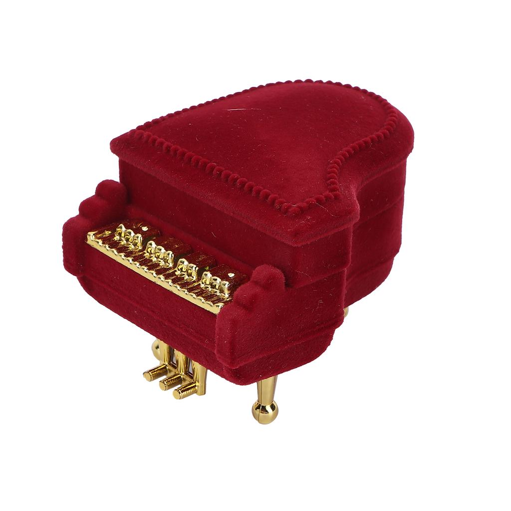 Portable Jewelry Box Piano Shaped Clamshell Earrings Necklace Rings Gift Travel Storage Case