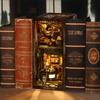 CRESYMME Miniature House Dollhouse Book Nook Kit, Wooden DIY 3D Hobby Handmade (Silent Cafe)