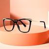 Fashion Women Cat Eye Square Frame Reading Glasses Luxury Brand Designer Gradient Color Oversized Blue Light Blocking Glasses +2