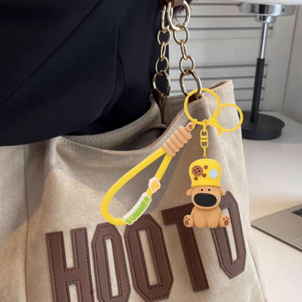 Anti-Lost Dog Animal Key Pendant Hanging Cartoon Dog Key Ring Cute Little Dog Keychain  Small Gifts