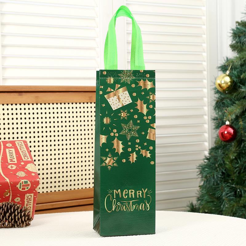 12pcs Non Woven Fabric Material Christmas Handbag Birthday Party Champagne Bag Colorful Red Wine Packaging Bags General Alcoholic Beverages