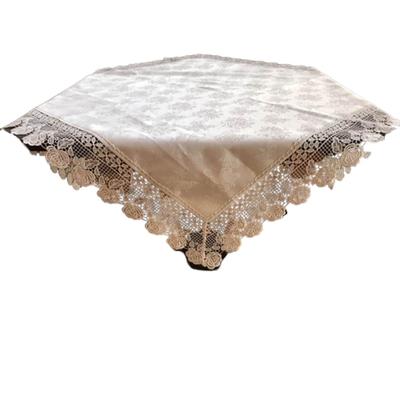 Corredor de Mesa/Centro de Mesa Bordado em Renda Série Rosa Branca Vivienne (WK1920N1), Toalha de Mesa Branca 90x90cm