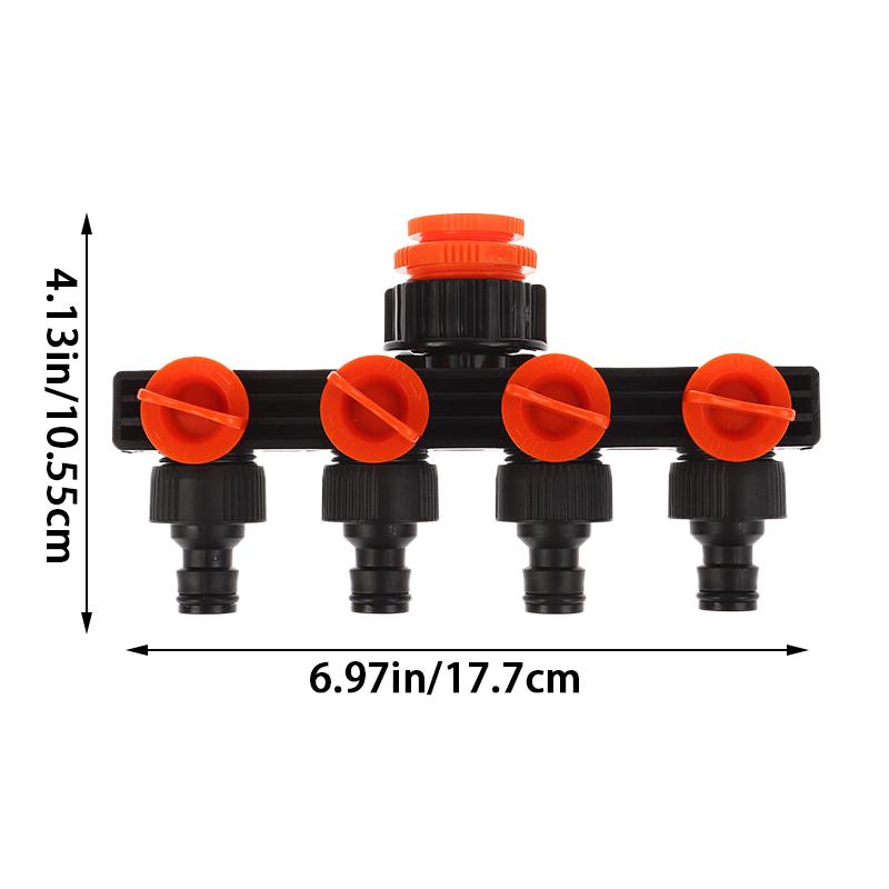 Ventilverteiler 1/2 Zoll 3/4 Zoll 1 Zoll Bewässerungsanschlussverteiler 1- bis 4-Wege-Schlauchverteiler für Wasserleitungsschlauchhahnanschlüsse