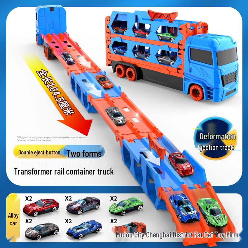 Transforming Toy Truck Car Model with Launching & Storage Features for Kids Aged 3-6